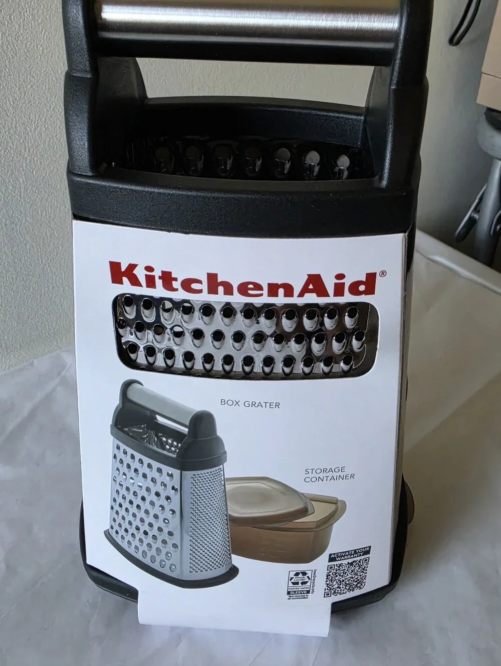 KitchenAid Black Large Box Grater with Covered Storage Container NWT